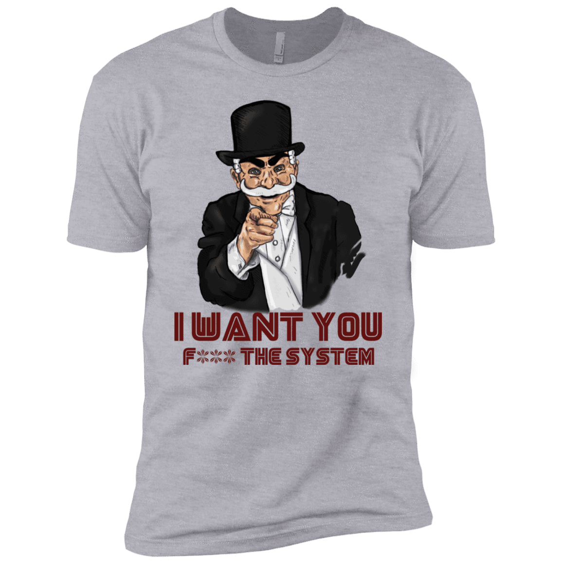 T-Shirts Heather Grey / X-Small i want you f3ck the system Men's Premium T-Shirt