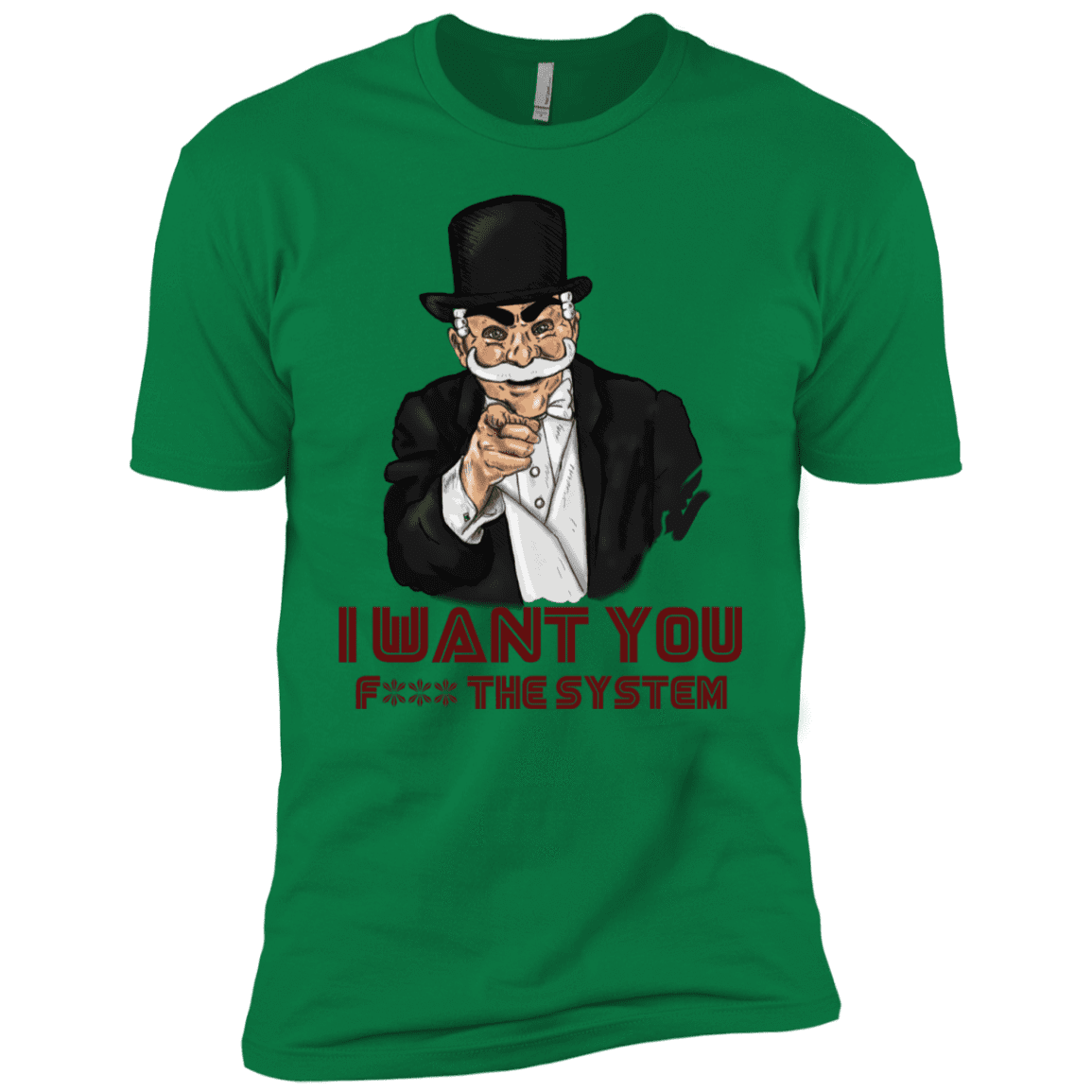 T-Shirts Kelly Green / X-Small i want you f3ck the system Men's Premium T-Shirt