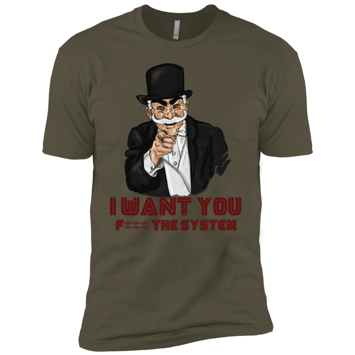 T-Shirts Military Green / X-Small i want you f3ck the system Men's Premium T-Shirt