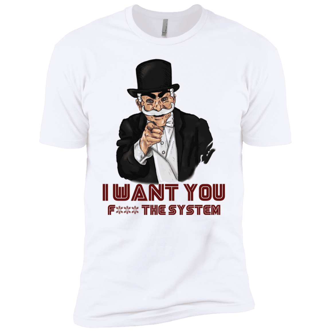 T-Shirts White / X-Small i want you f3ck the system Men's Premium T-Shirt