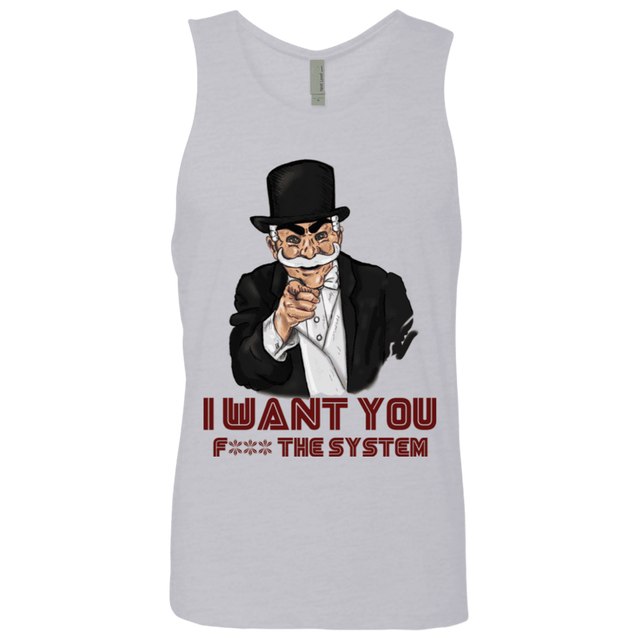 T-Shirts Heather Grey / S i want you f3ck the system Men's Premium Tank Top