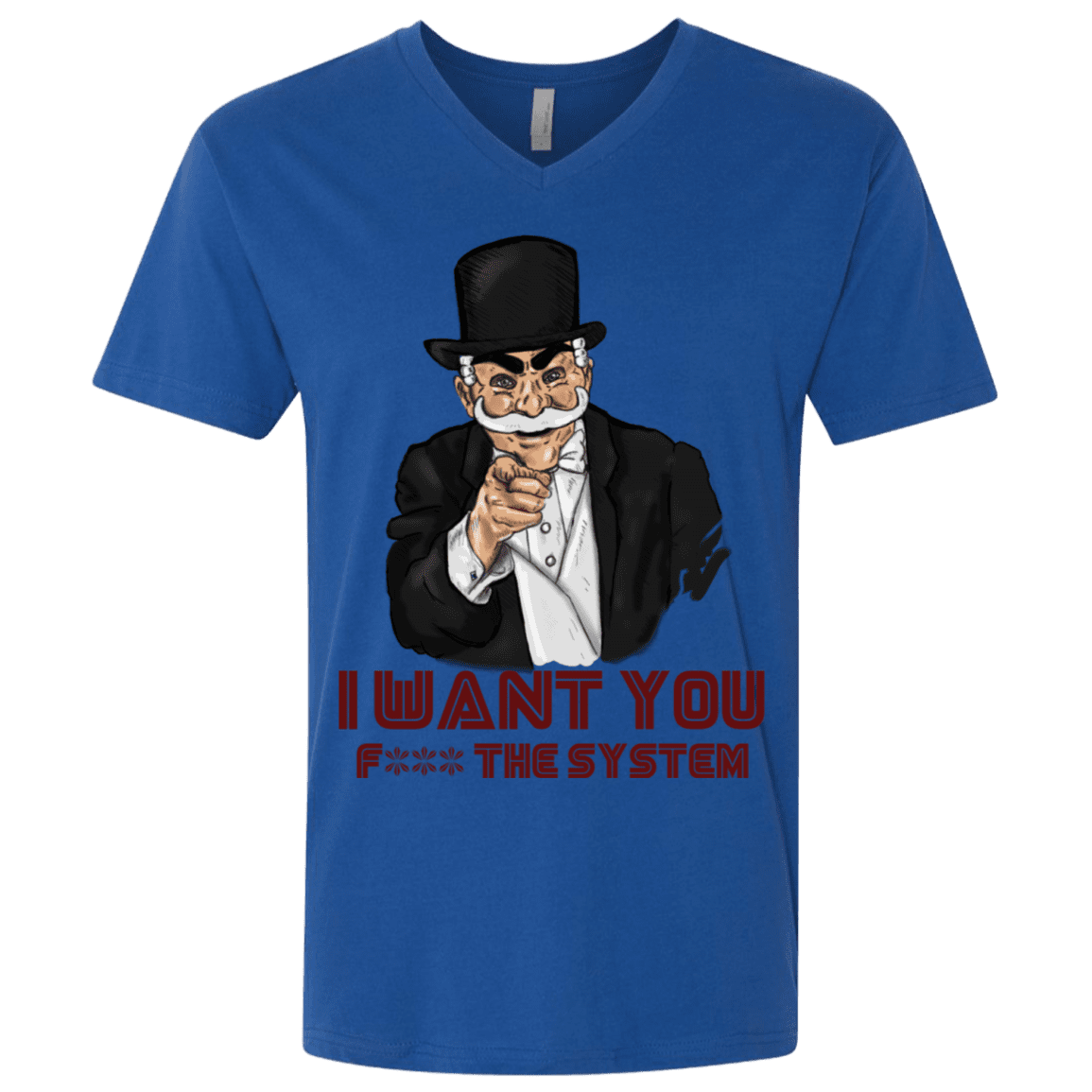 T-Shirts Royal / X-Small i want you f3ck the system Men's Premium V-Neck