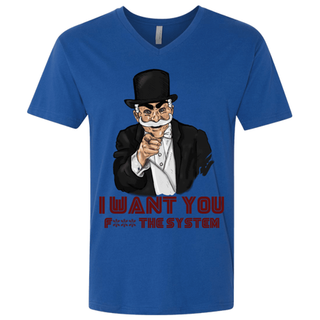 T-Shirts Royal / X-Small i want you f3ck the system Men's Premium V-Neck