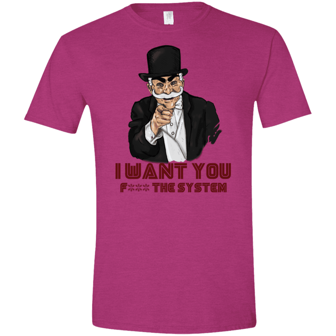 T-Shirts Antique Heliconia / S i want you f3ck the system Men's Semi-Fitted Softstyle