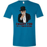 T-Shirts Antique Sapphire / S i want you f3ck the system Men's Semi-Fitted Softstyle