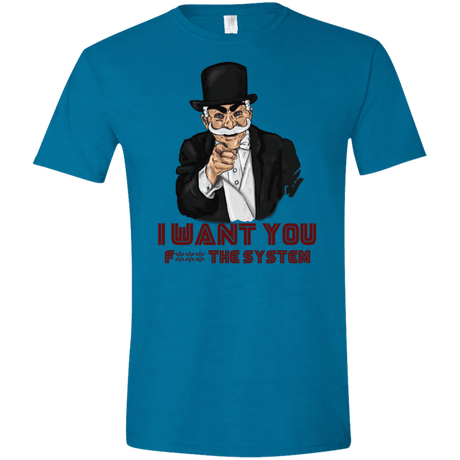 T-Shirts Antique Sapphire / S i want you f3ck the system Men's Semi-Fitted Softstyle