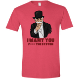 T-Shirts Heather Red / S i want you f3ck the system Men's Semi-Fitted Softstyle