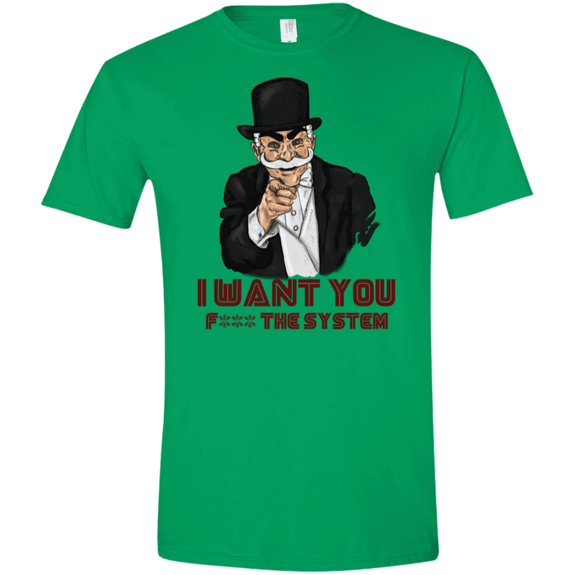 T-Shirts Irish Green / S i want you f3ck the system Men's Semi-Fitted Softstyle