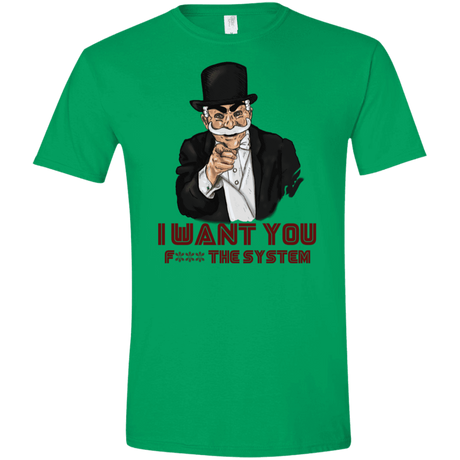 T-Shirts Irish Green / S i want you f3ck the system Men's Semi-Fitted Softstyle