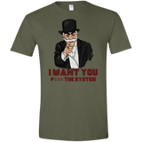 T-Shirts Military Green / S i want you f3ck the system Men's Semi-Fitted Softstyle