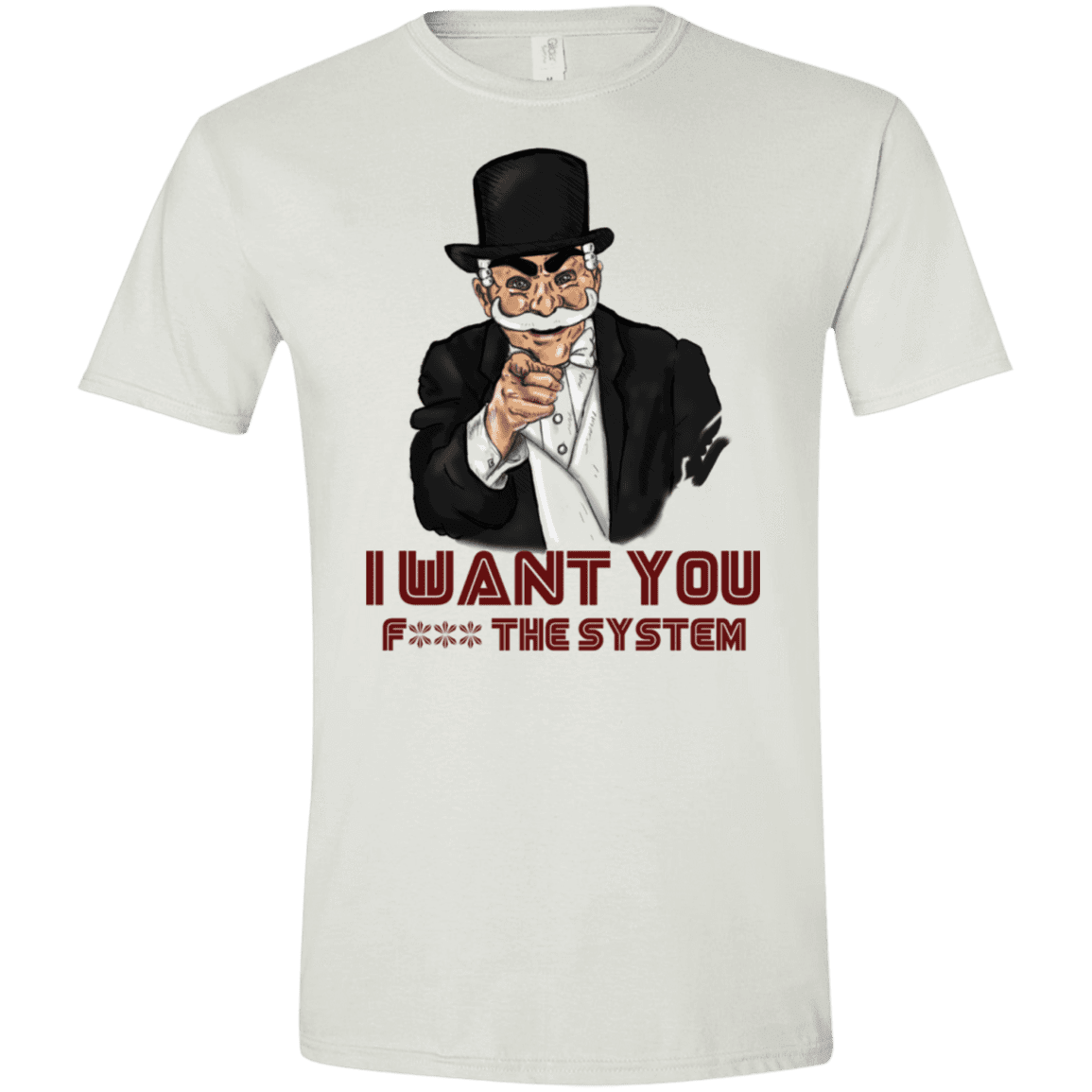 T-Shirts White / X-Small i want you f3ck the system Men's Semi-Fitted Softstyle