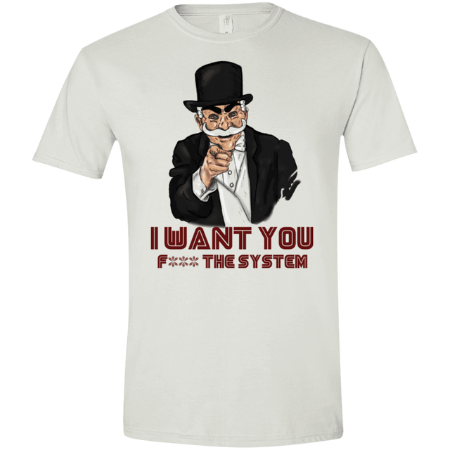 T-Shirts White / X-Small i want you f3ck the system Men's Semi-Fitted Softstyle