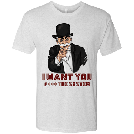 T-Shirts Heather White / S i want you f3ck the system Men's Triblend T-Shirt