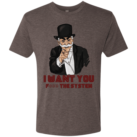 T-Shirts Macchiato / S i want you f3ck the system Men's Triblend T-Shirt