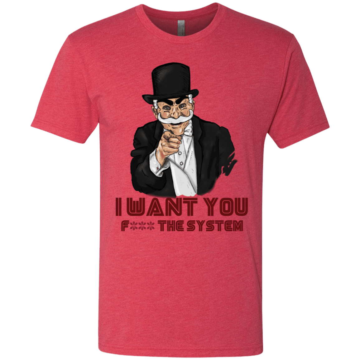 T-Shirts Vintage Red / S i want you f3ck the system Men's Triblend T-Shirt