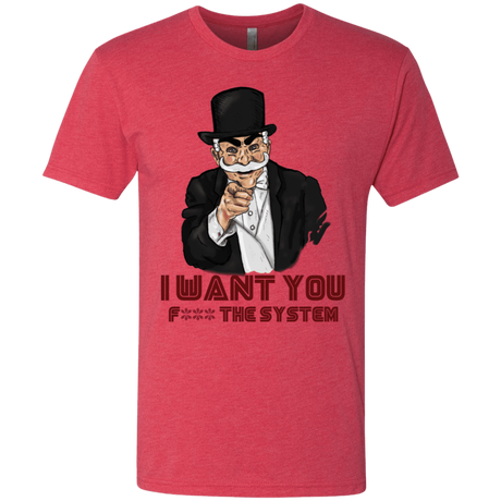 T-Shirts Vintage Red / S i want you f3ck the system Men's Triblend T-Shirt