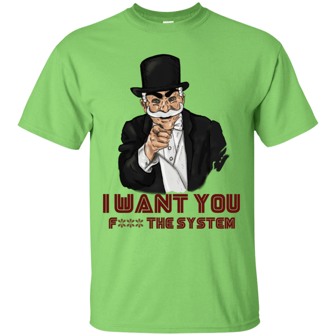 T-Shirts Lime / S i want you f3ck the system T-Shirt