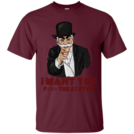 T-Shirts Maroon / S i want you f3ck the system T-Shirt