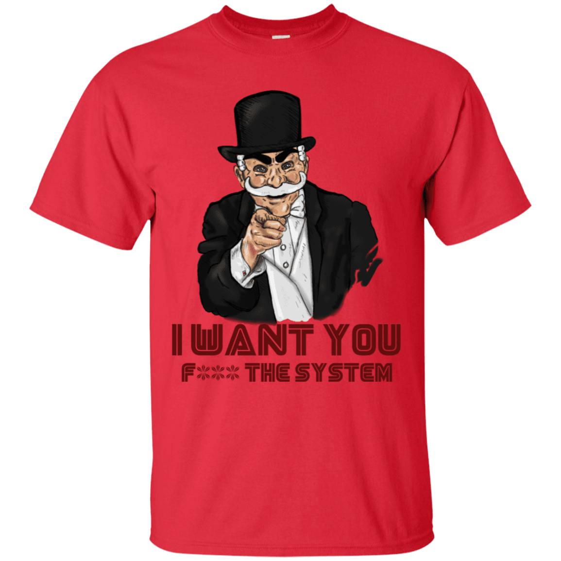 T-Shirts Red / S i want you f3ck the system T-Shirt