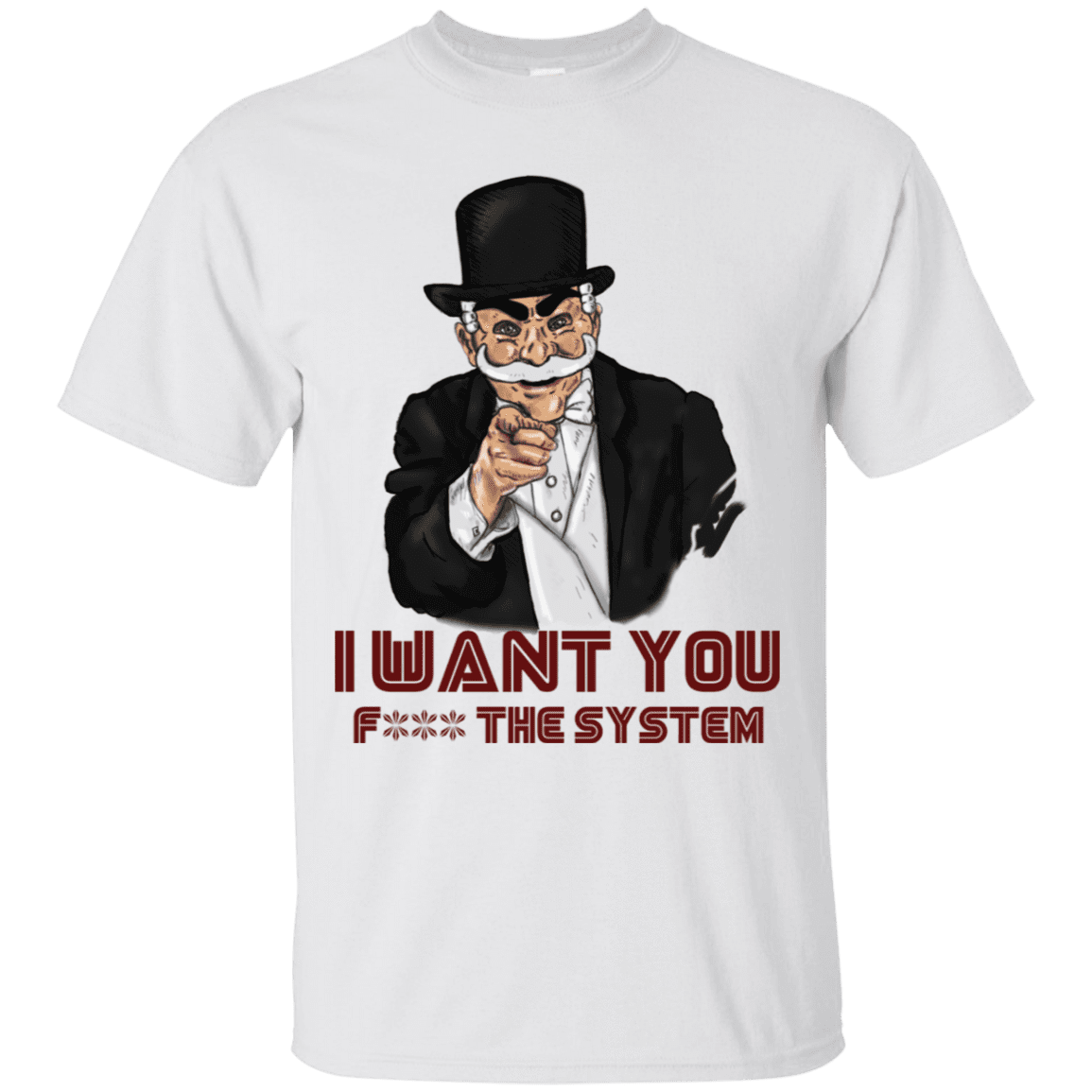T-Shirts White / S i want you f3ck the system T-Shirt