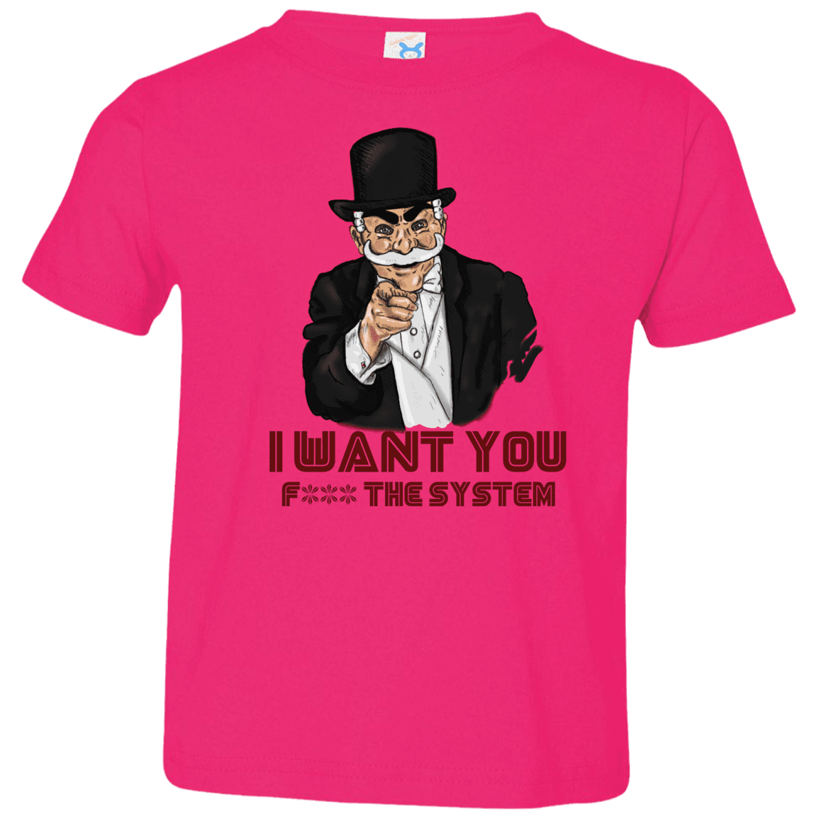 T-Shirts Hot Pink / 2T i want you f3ck the system Toddler Premium T-Shirt