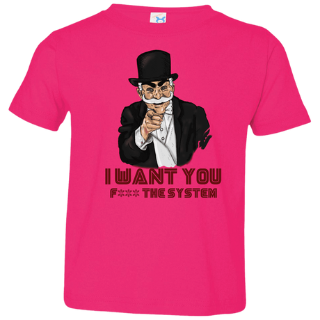 T-Shirts Hot Pink / 2T i want you f3ck the system Toddler Premium T-Shirt