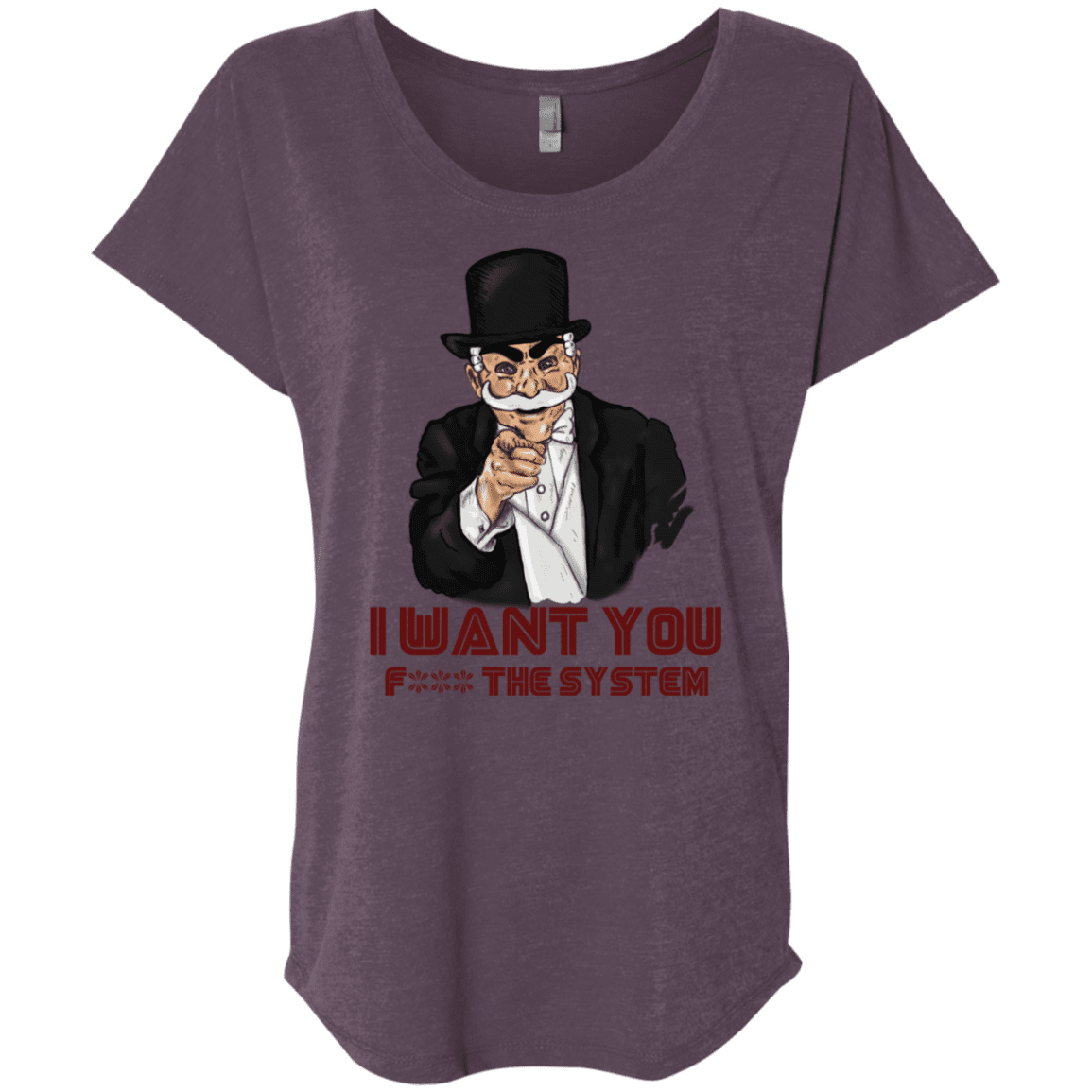T-Shirts Vintage Purple / X-Small i want you f3ck the system Triblend Dolman Sleeve