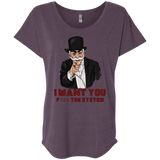 T-Shirts Vintage Purple / X-Small i want you f3ck the system Triblend Dolman Sleeve