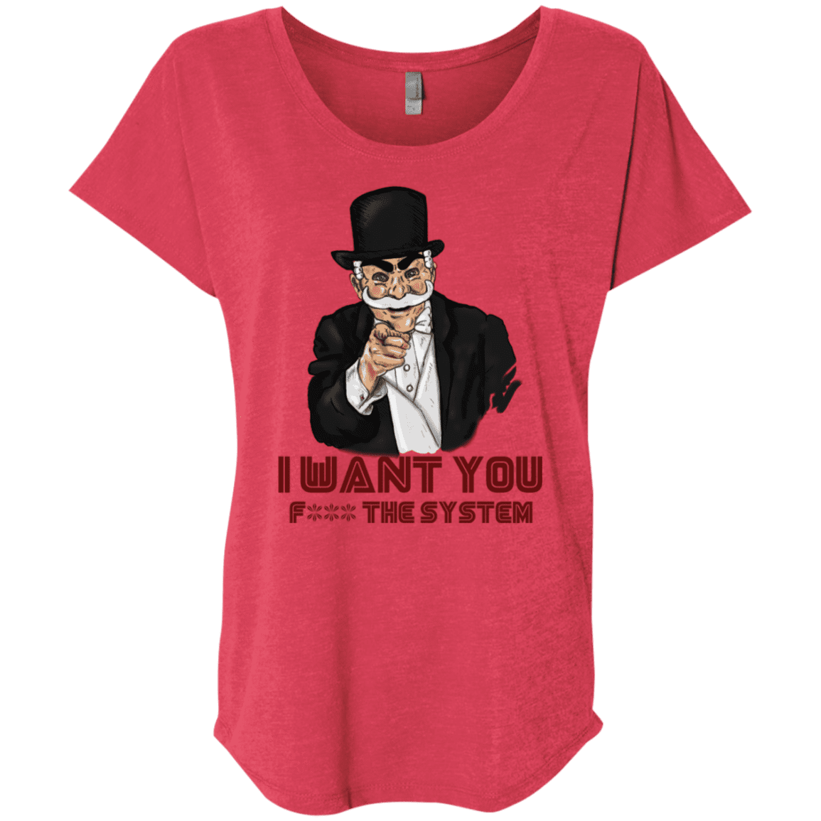 T-Shirts Vintage Red / X-Small i want you f3ck the system Triblend Dolman Sleeve