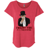 T-Shirts Vintage Red / X-Small i want you f3ck the system Triblend Dolman Sleeve