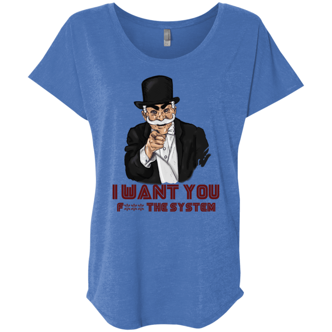T-Shirts Vintage Royal / X-Small i want you f3ck the system Triblend Dolman Sleeve