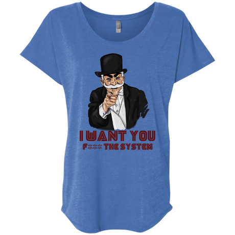 T-Shirts Vintage Royal / X-Small i want you f3ck the system Triblend Dolman Sleeve