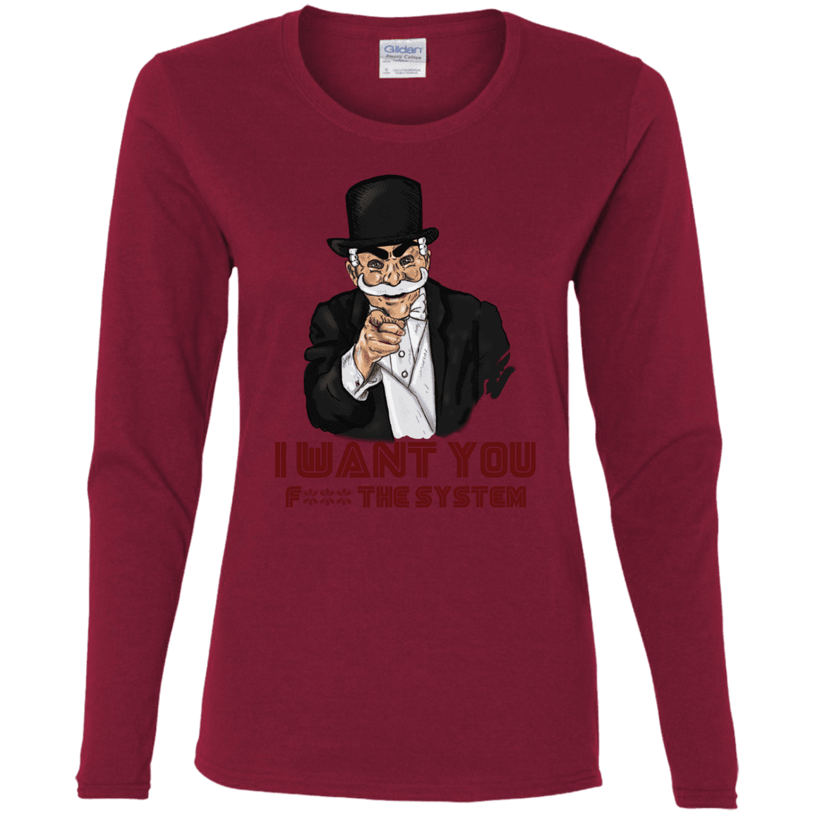 T-Shirts Cardinal / S i want you f3ck the system Women's Long Sleeve T-Shirt