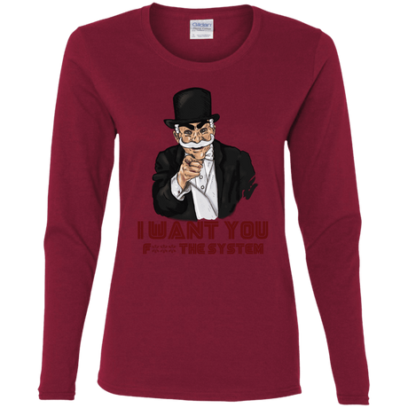 T-Shirts Cardinal / S i want you f3ck the system Women's Long Sleeve T-Shirt