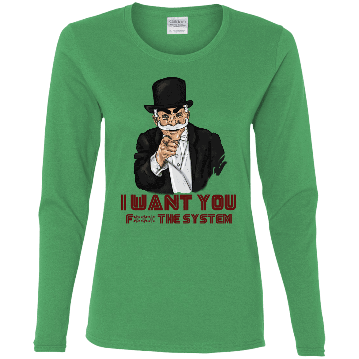 T-Shirts Irish Green / S i want you f3ck the system Women's Long Sleeve T-Shirt