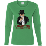 T-Shirts Irish Green / S i want you f3ck the system Women's Long Sleeve T-Shirt