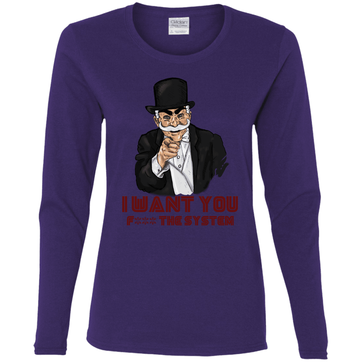 T-Shirts Purple / S i want you f3ck the system Women's Long Sleeve T-Shirt