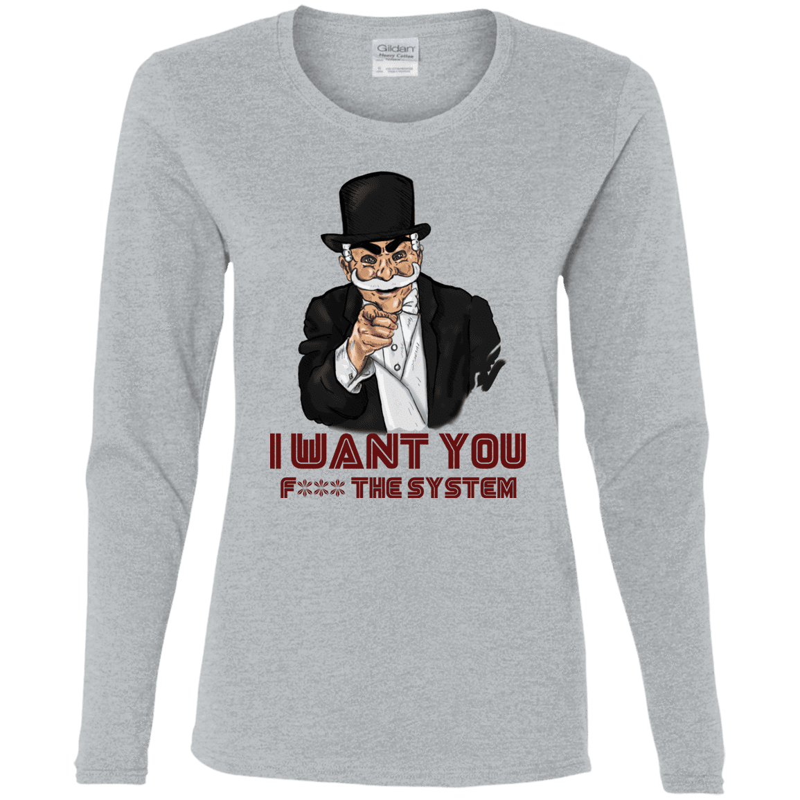 T-Shirts Sport Grey / S i want you f3ck the system Women's Long Sleeve T-Shirt