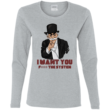 T-Shirts Sport Grey / S i want you f3ck the system Women's Long Sleeve T-Shirt