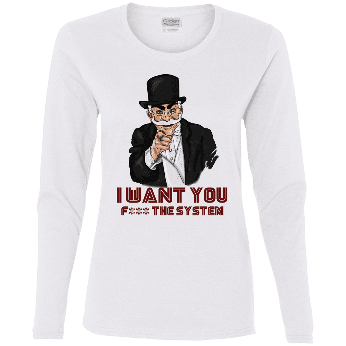 T-Shirts White / S i want you f3ck the system Women's Long Sleeve T-Shirt