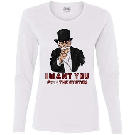 T-Shirts White / S i want you f3ck the system Women's Long Sleeve T-Shirt