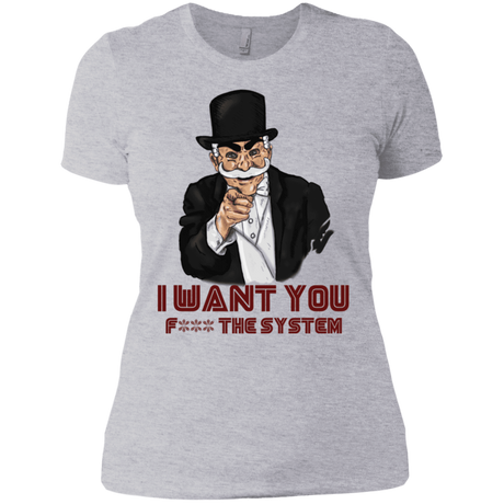 T-Shirts Heather Grey / X-Small i want you f3ck the system Women's Premium T-Shirt