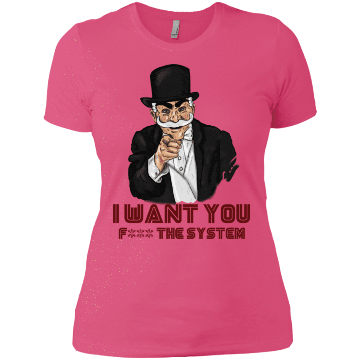 T-Shirts Hot Pink / X-Small i want you f3ck the system Women's Premium T-Shirt