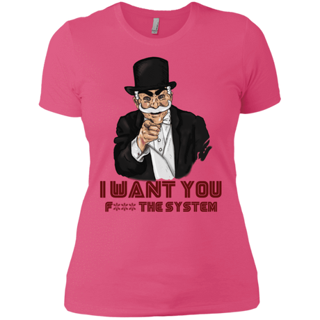 T-Shirts Hot Pink / X-Small i want you f3ck the system Women's Premium T-Shirt
