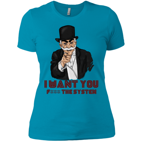 T-Shirts Turquoise / X-Small i want you f3ck the system Women's Premium T-Shirt