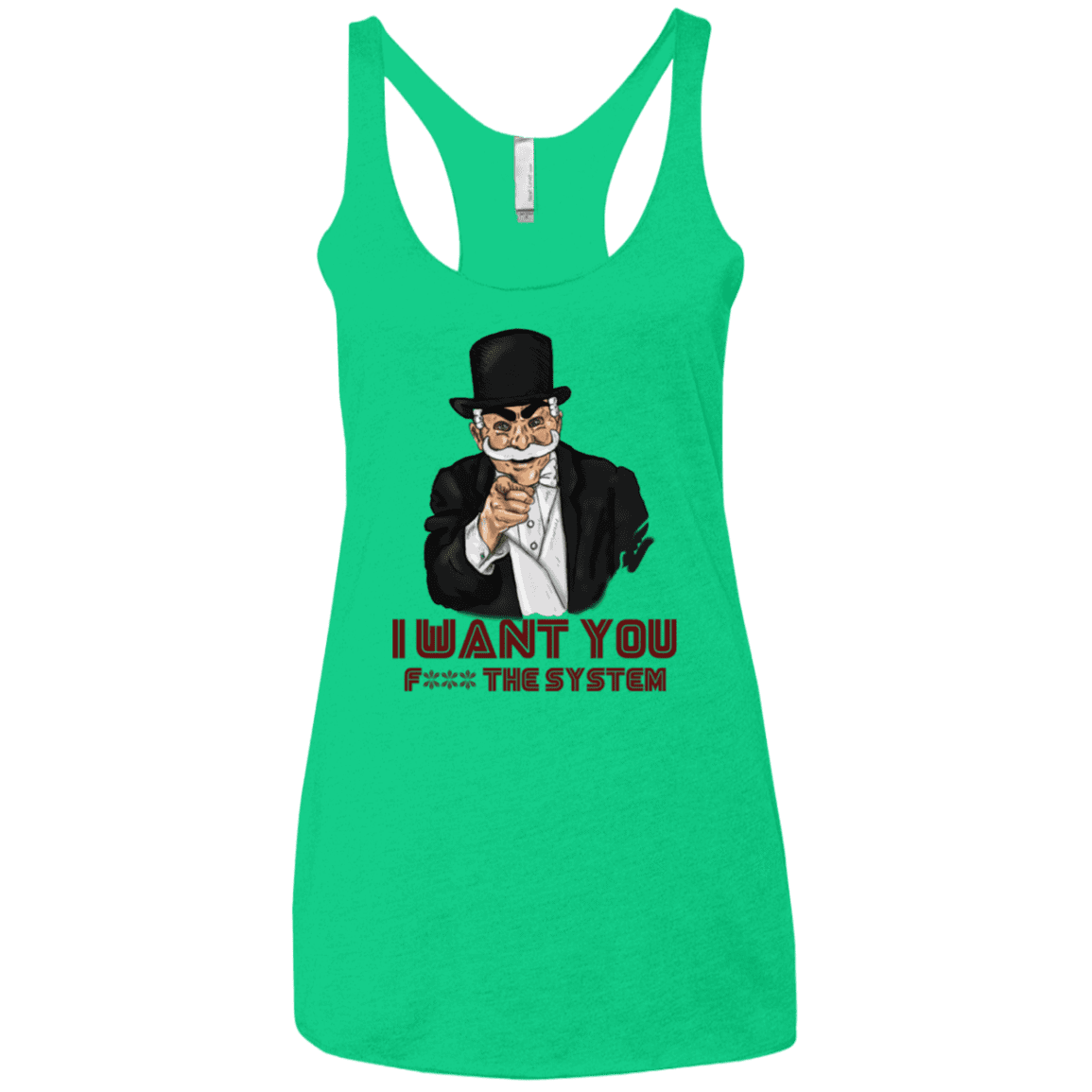 T-Shirts Envy / X-Small i want you f3ck the system Women's Triblend Racerback Tank