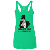 T-Shirts Envy / X-Small i want you f3ck the system Women's Triblend Racerback Tank