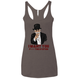 T-Shirts Macchiato / X-Small i want you f3ck the system Women's Triblend Racerback Tank