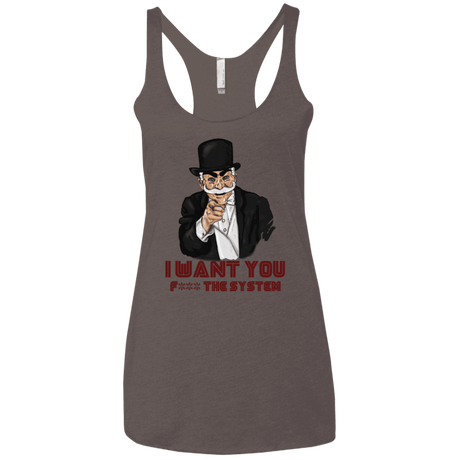 T-Shirts Macchiato / X-Small i want you f3ck the system Women's Triblend Racerback Tank