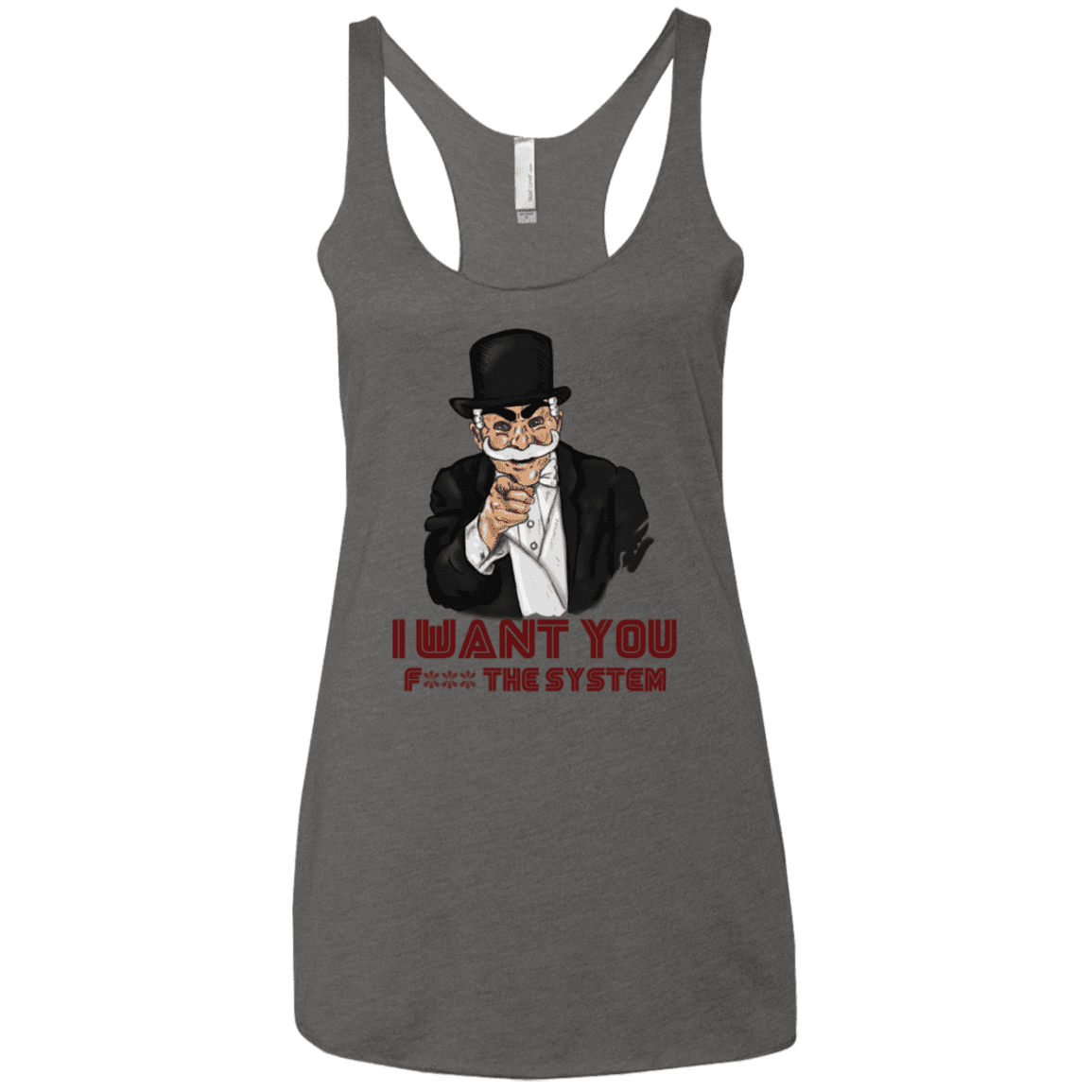 T-Shirts Premium Heather / X-Small i want you f3ck the system Women's Triblend Racerback Tank